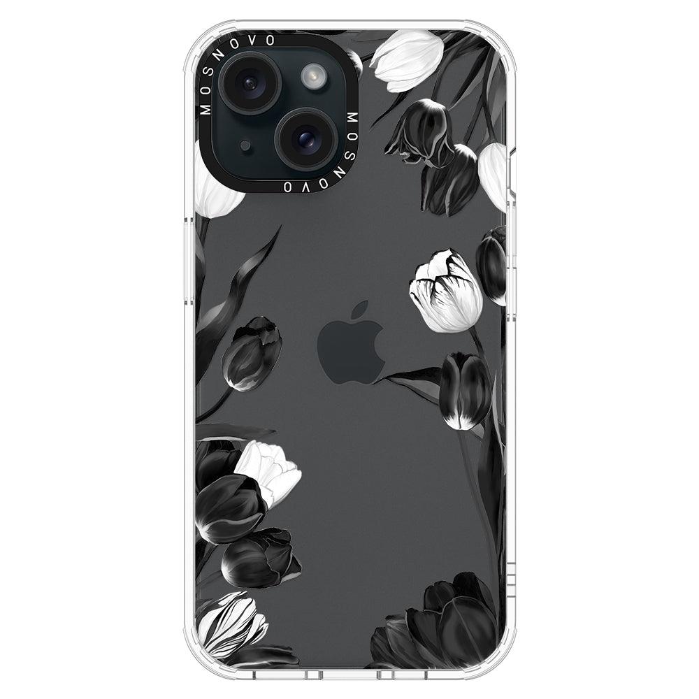 Black Tulips Phone Case - iPhone 15 Case - MOSNOVO