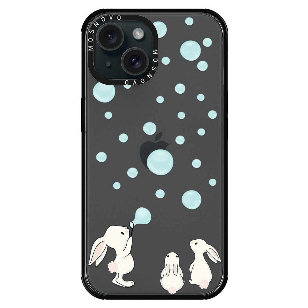 Bunny Blow Bubble Phone Case - iPhone 15 Plus Case - MOSNOVO