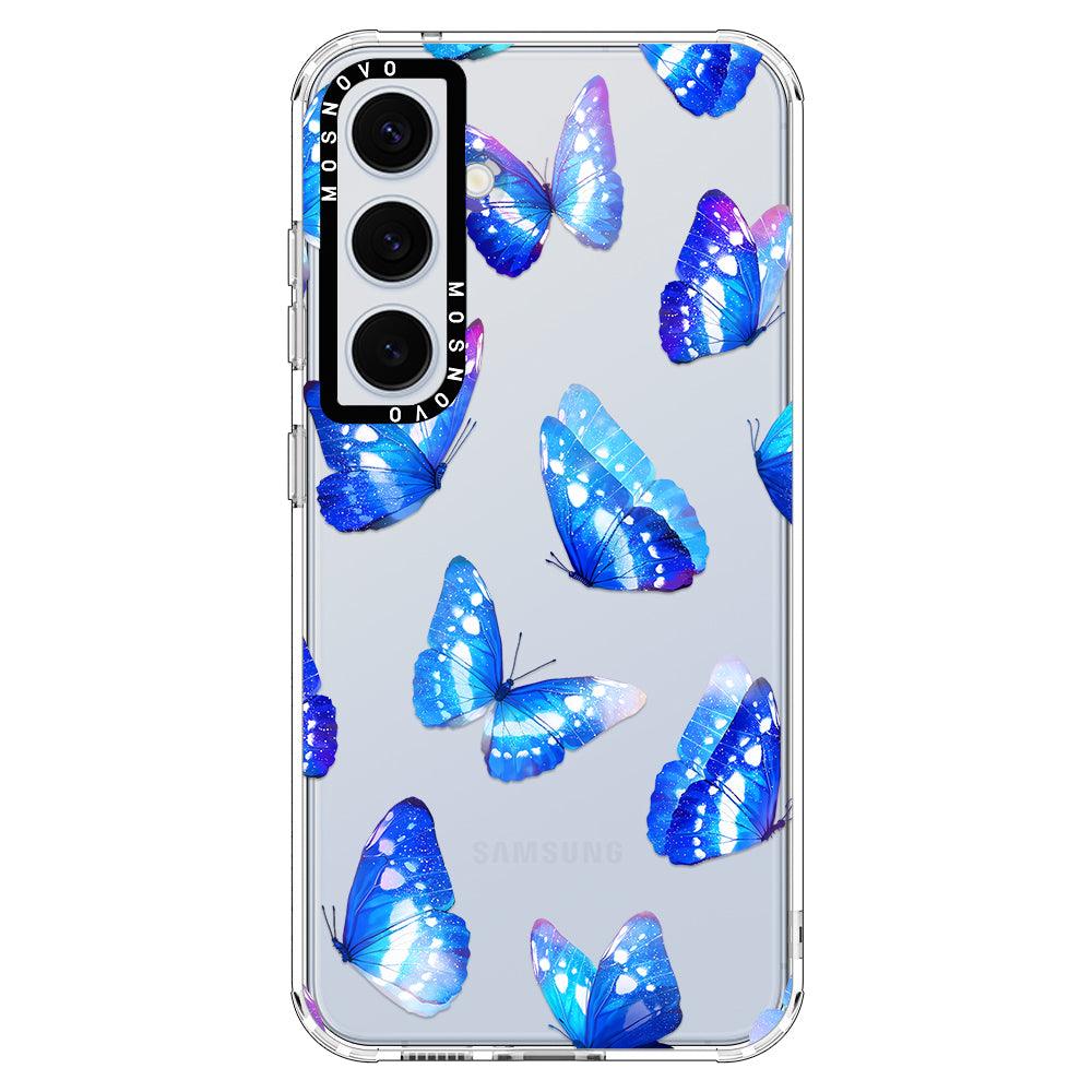 Blue Butterflies Phone Case - Samsung Galaxy S24 Case - MOSNOVO