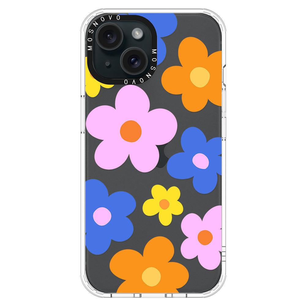 60's Groovy Flower Phone Case - iPhone 15 Plus Case - MOSNOVO