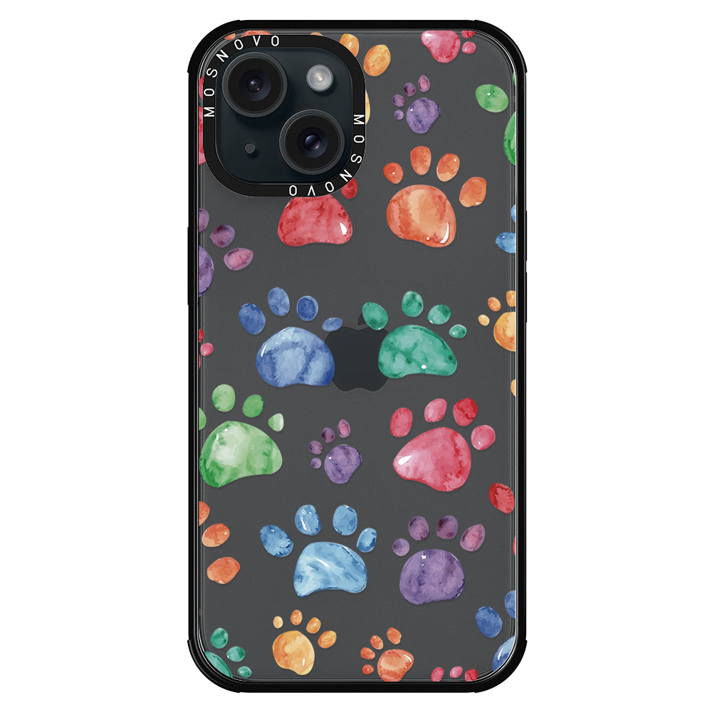 Colorful Paw Phone Case - iPhone 15 Case - MOSNOVO