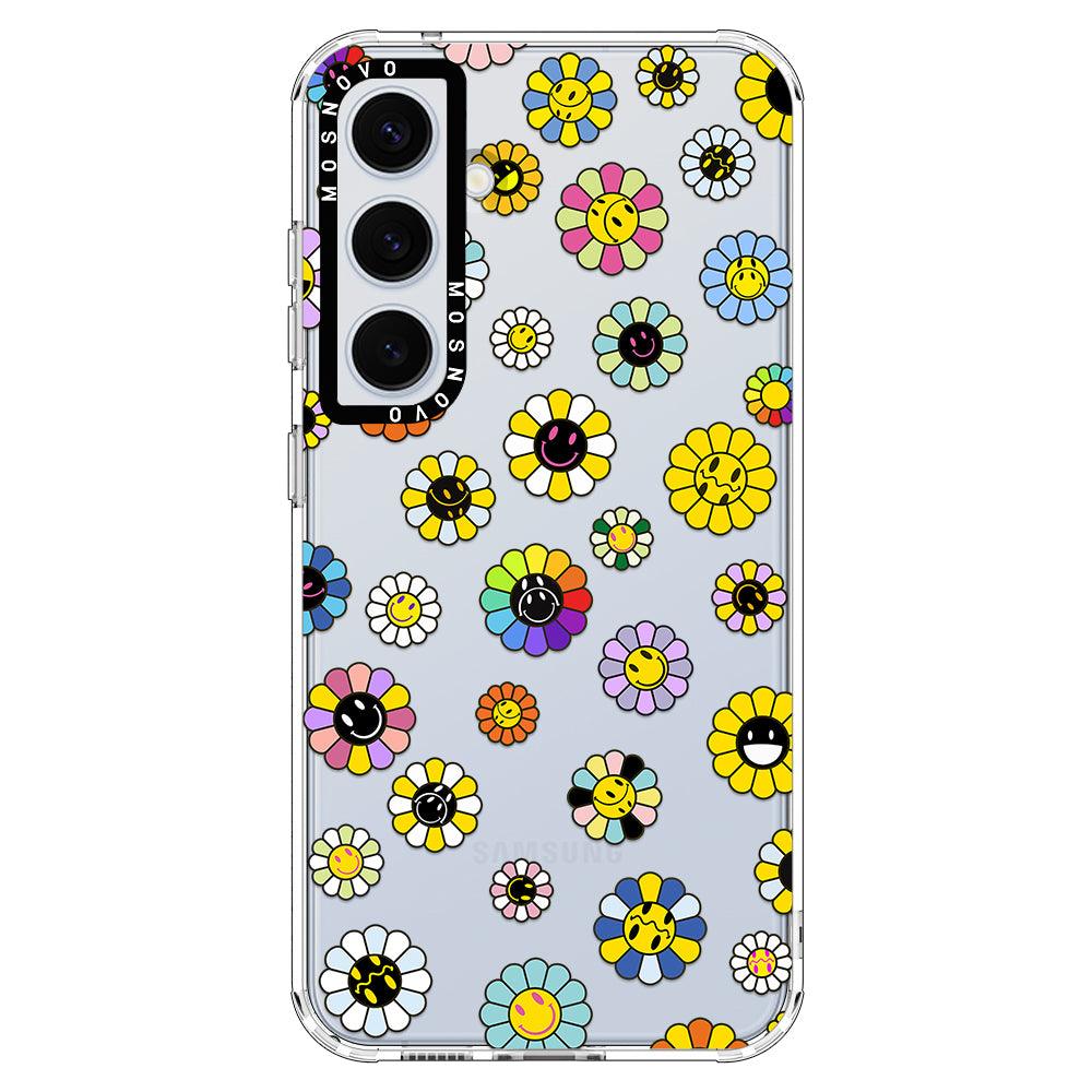 Flower Smiley Face Phone Case - Samsung Galaxy S24 Plus Case - MOSNOVO