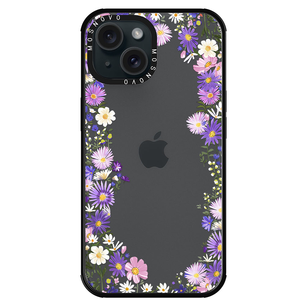 Purple Daisy Garden Phone Case - iPhone 15 Case - MOSNOVO