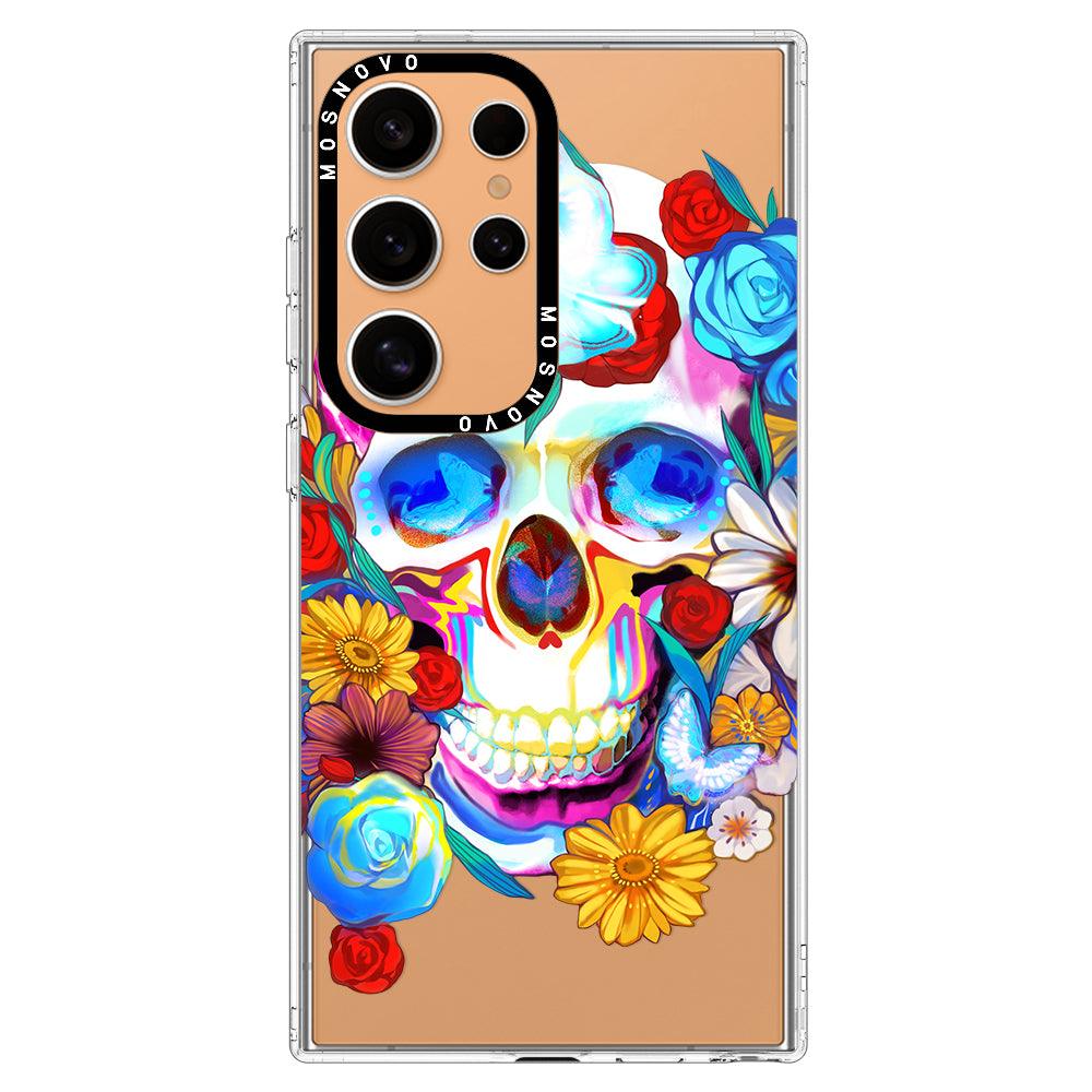 Sugar Flower Skull Phone Case - Samsung Galaxy S24 Ultra Case - MOSNOVO