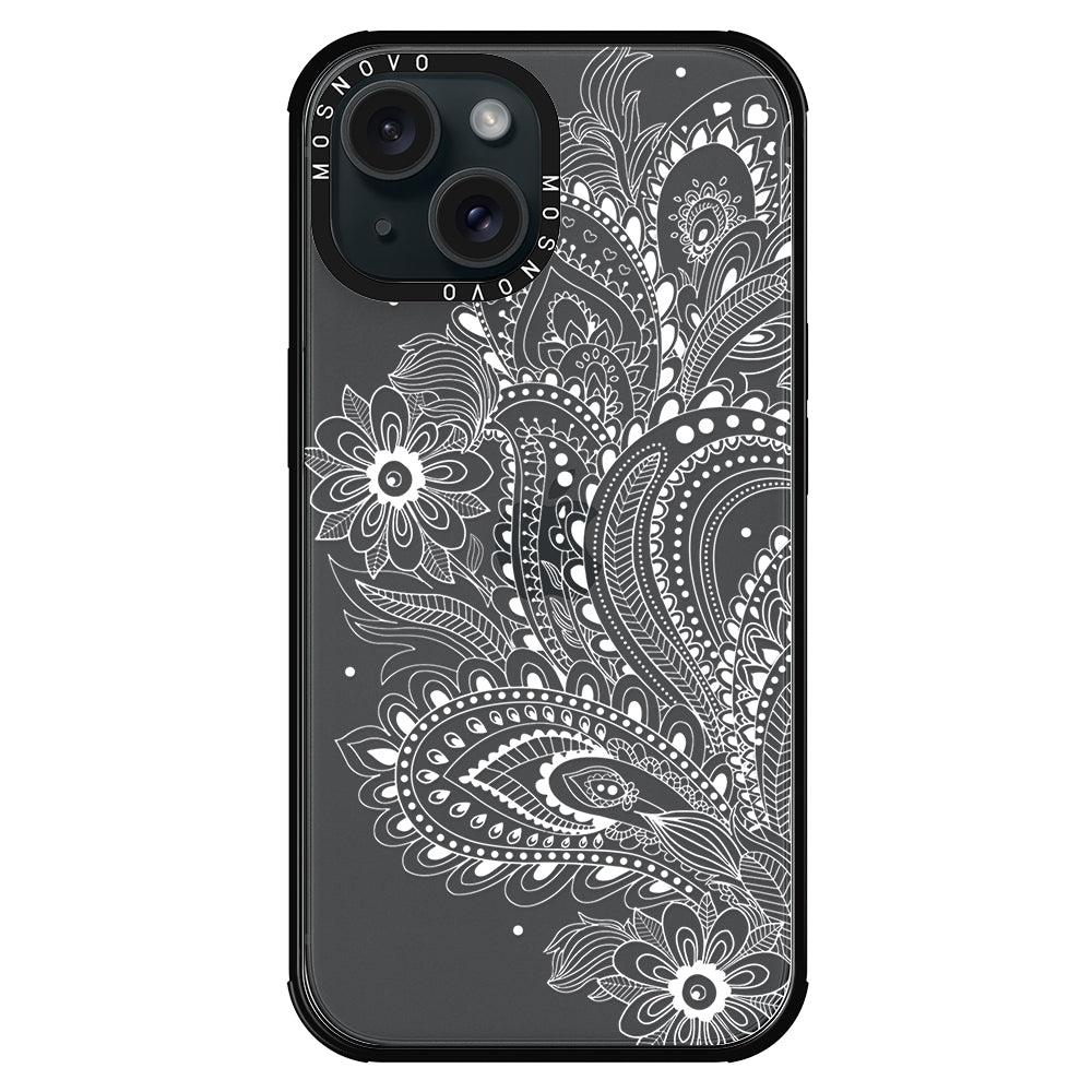 Aesthetic Flower Henna Phone Case - iPhone 15 Plus Case - MOSNOVO