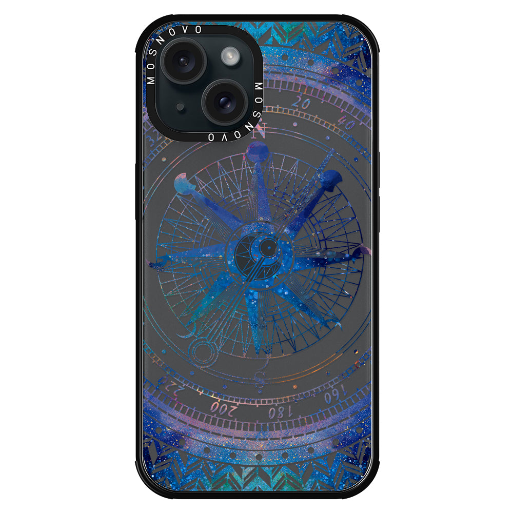 Galaxy Compass Phone Case - iPhone 15 Case Black