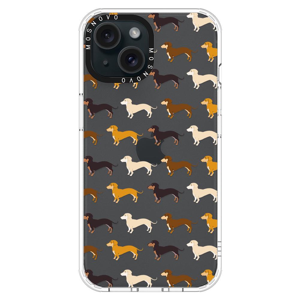 Cute Dachshund Phone Case - iPhone 15 Case Clear