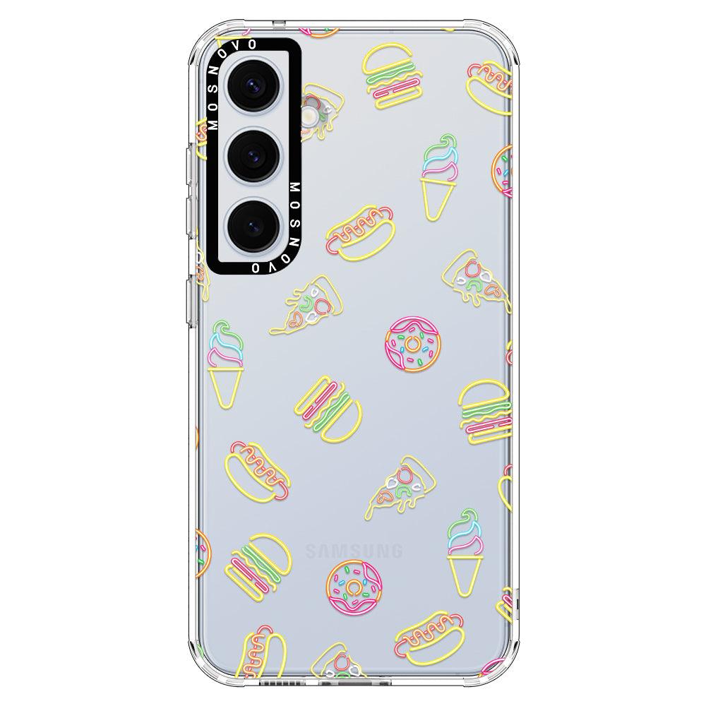 Neon Junk Food Phone Case - Samsung Galaxy S24 Case - MOSNOVO