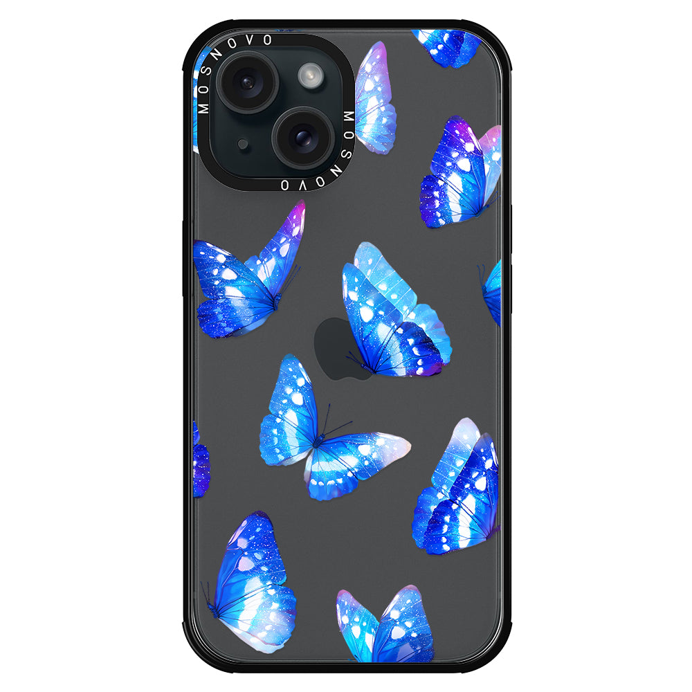 Stunning Blue Butterflies Phone Case - iPhone 15 Plus Case - MOSNOVO