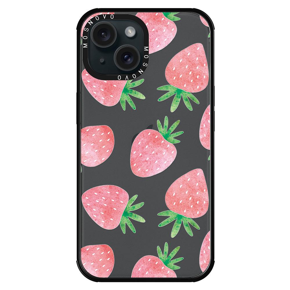 Pastel Strawberry Phone Case - iPhone 15 Case - MOSNOVO