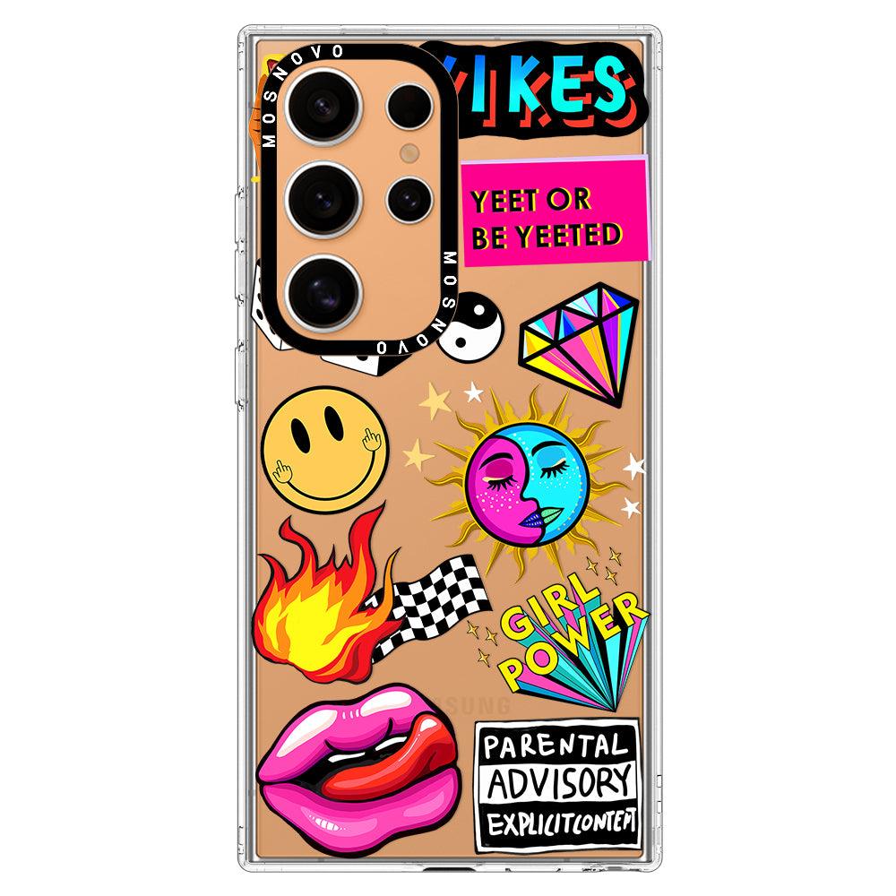 Funky Stickers Phone Case - Samsung Galaxy S24 Ultra Case - MOSNOVO