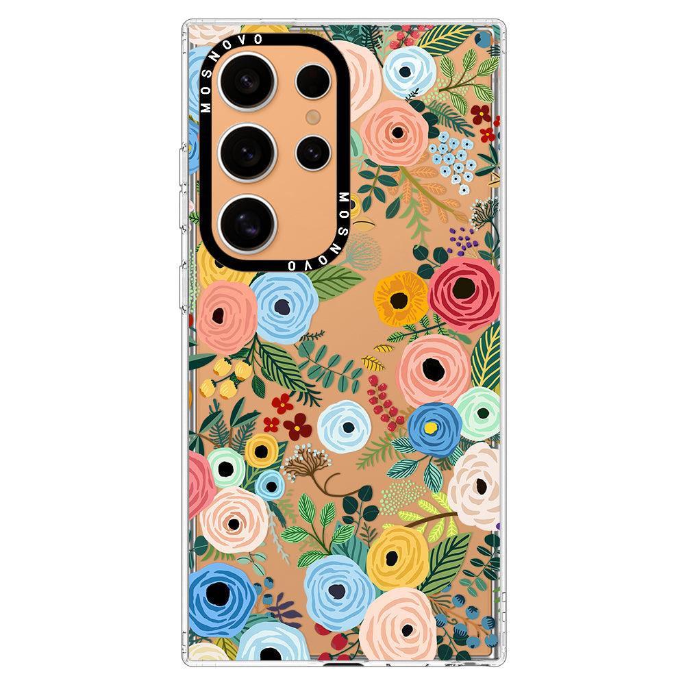 Pastel Floral Garden Phone Case - Samsung Galaxy S24 Ultra Case - MOSNOVO