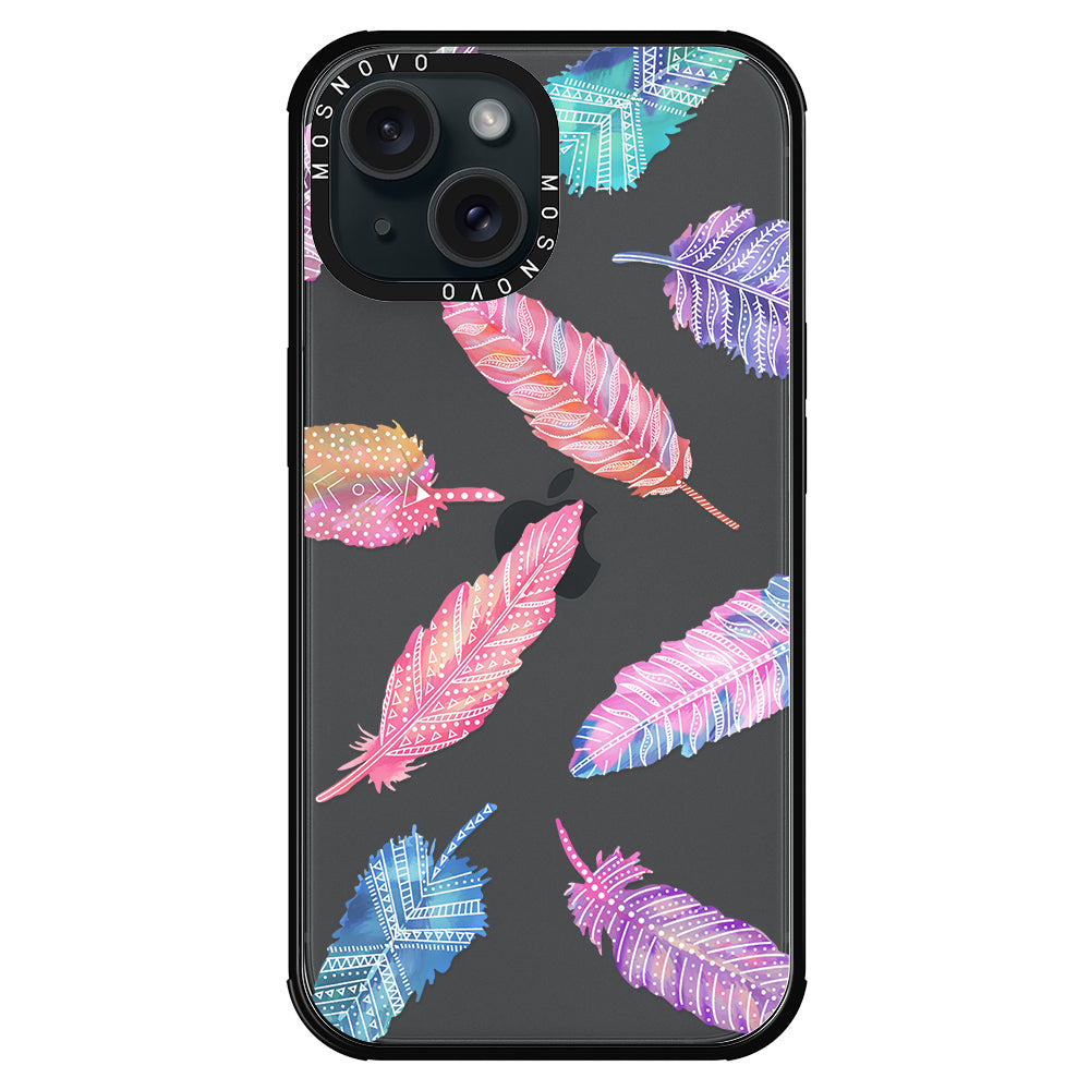 Tribal Feathers Phone Case - iPhone 15 Plus Case - MOSNOVO