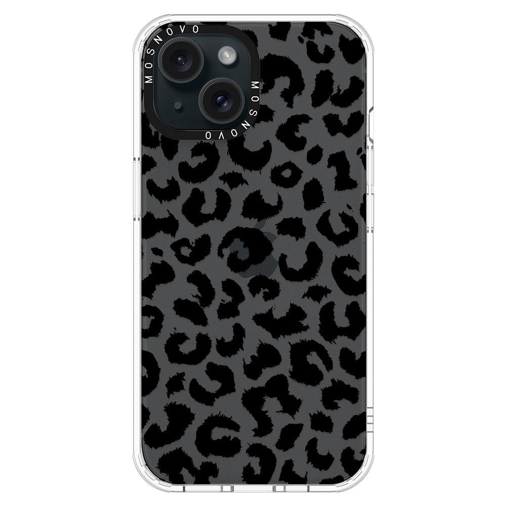 Black Leopard Phone Case - iPhone 15 Case - MOSNOVO