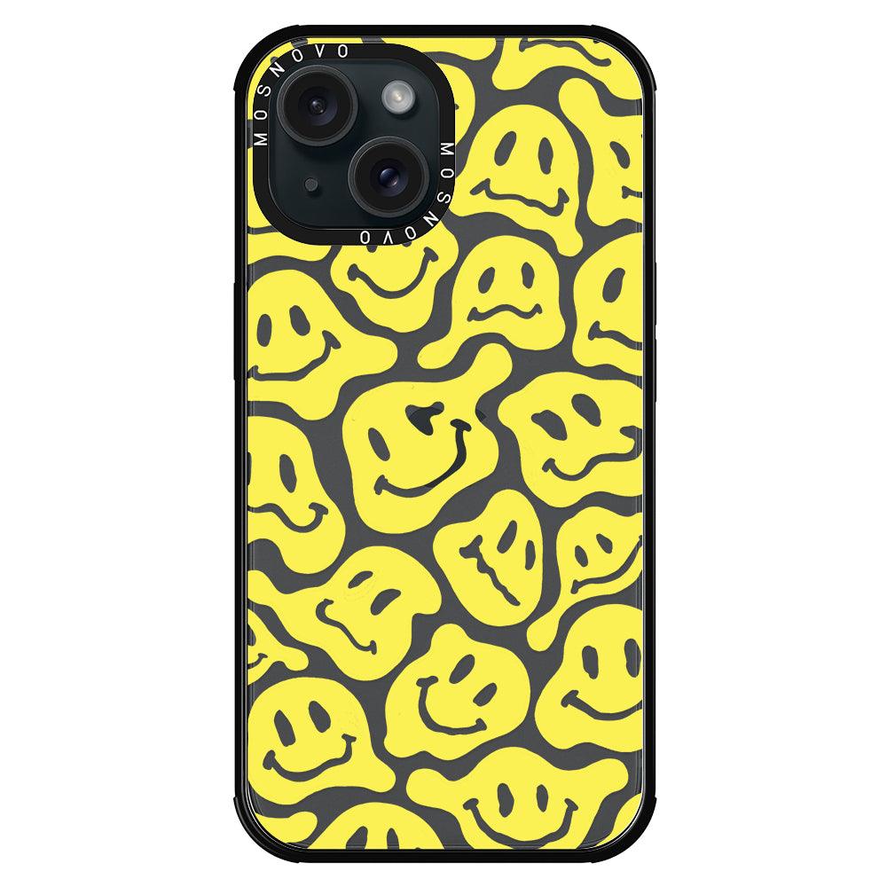 Melted Yellow Smiles Face Phone Case - iPhone 15 Plus Case - MOSNOVO