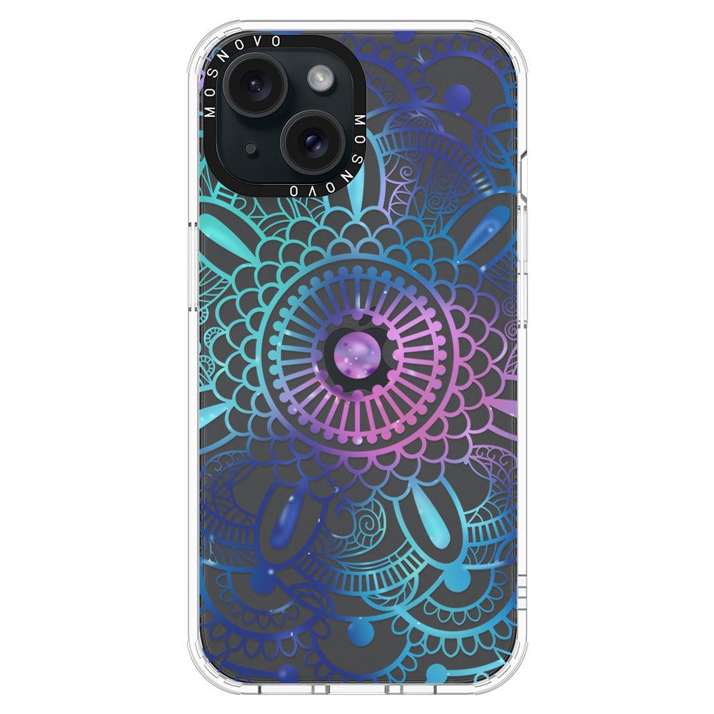 Violet Blue Mandala Phone Case - iPhone 15 Plus Case - MOSNOVO