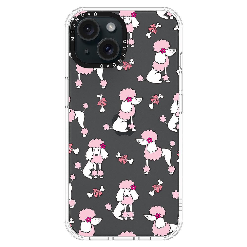 Pink Poodle Phone Case - iPhone 15 Case Clear