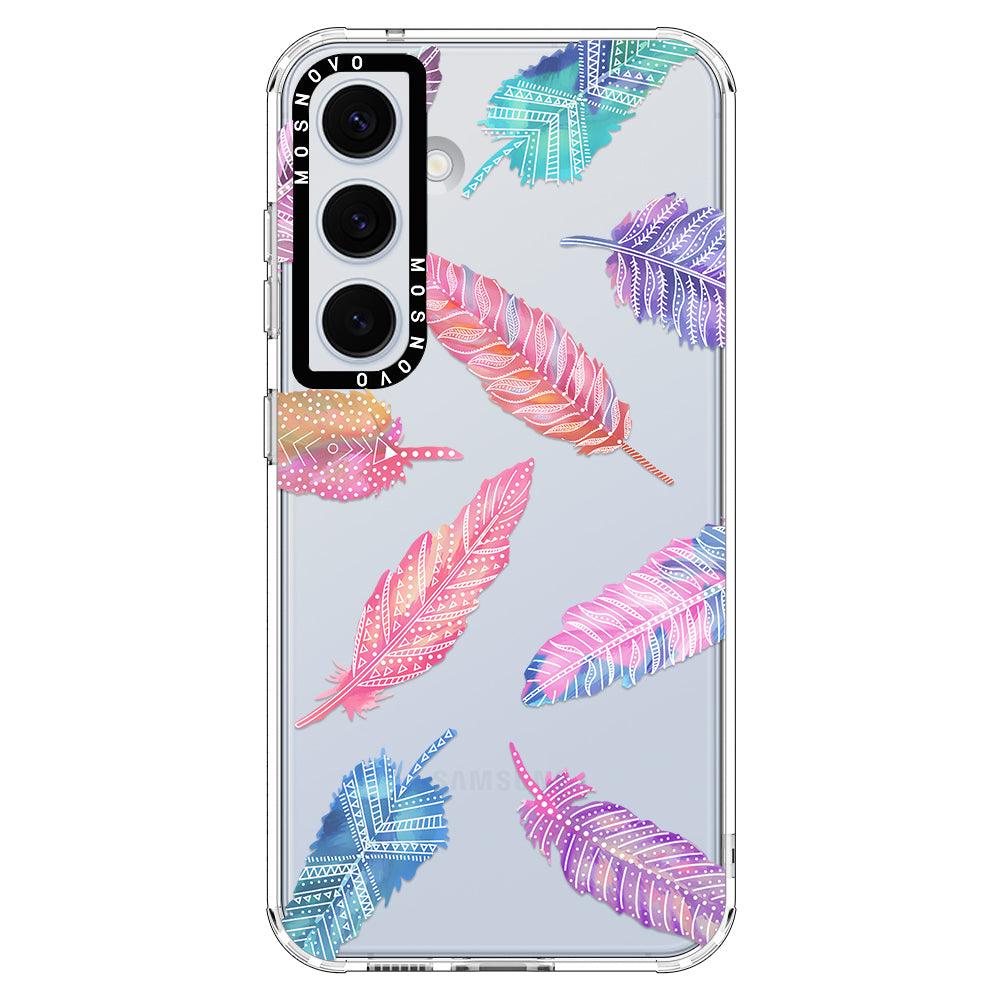 Boho Feather Phone Case - Samsung Galaxy S24 Plus Case - MOSNOVO