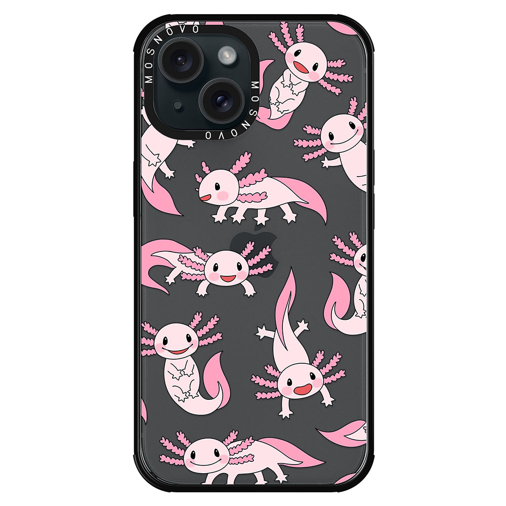 Pink Axolotl Phone Case - iPhone 15 Plus Case - MOSNOVO