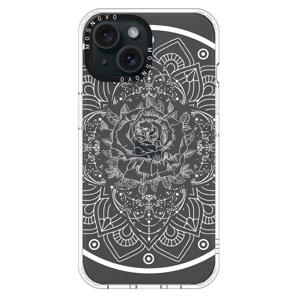 Rose Mandala Phone Case - iPhone 15 Case Clear