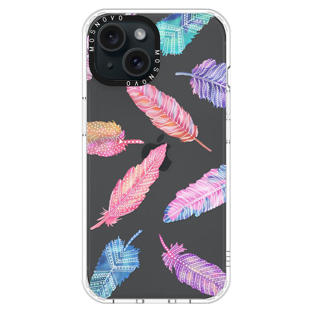 Tribal Feathers Phone Case - iPhone 15 Plus Case - MOSNOVO