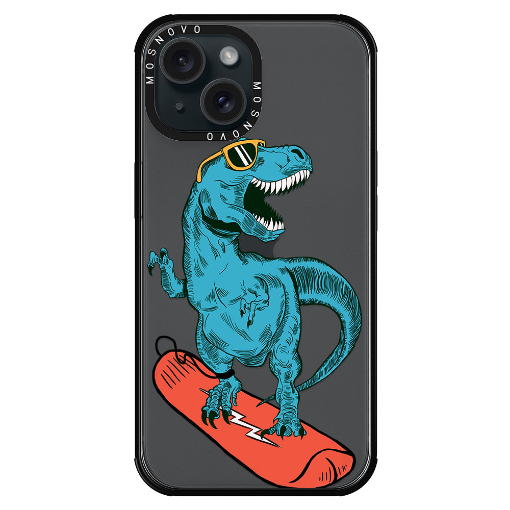 Surfing Dinosaur Phone Case - iPhone 15 Case - MOSNOVO