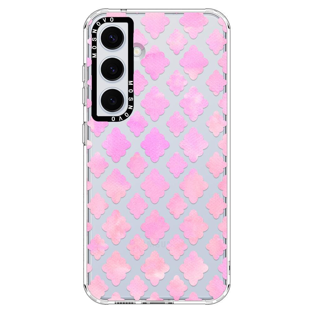 Pink Flower Diamond Phone Case - Samsung Galaxy S24 Case - MOSNOVO