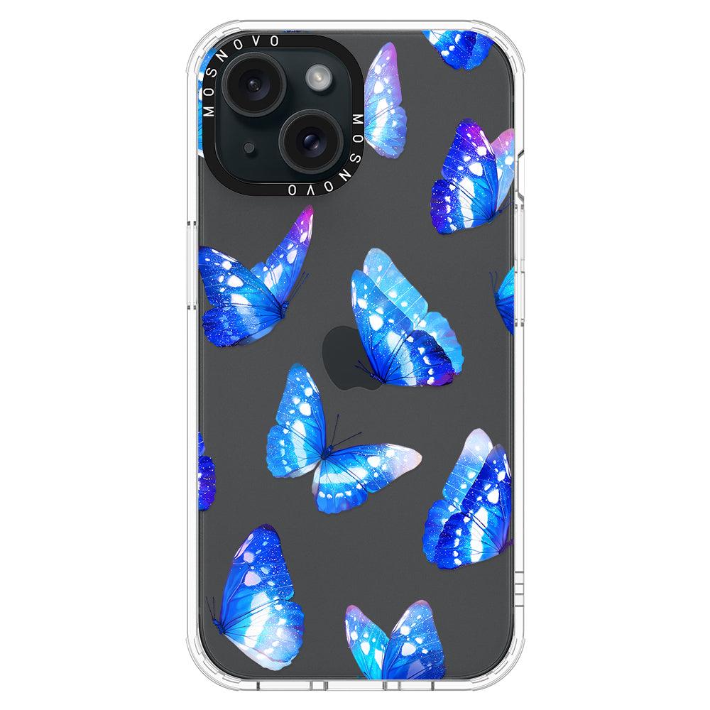 Stunning Blue Butterflies Phone Case - iPhone 15 Plus Case - MOSNOVO