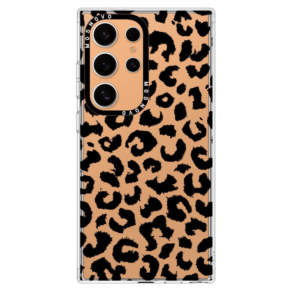 Black Leopard Print Phone Case - Samsung Galaxy S24 Ultra Case - MOSNOVO