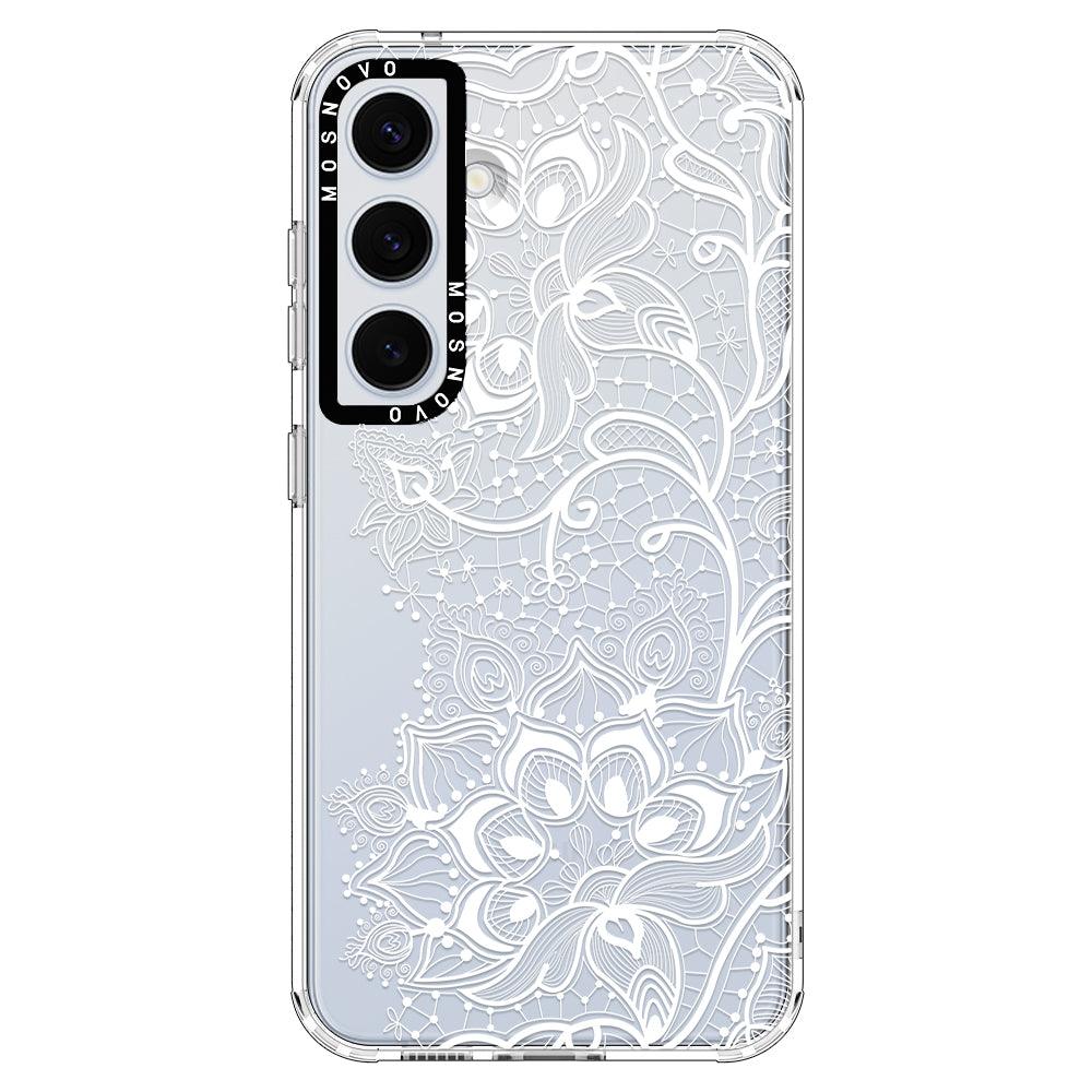 White Lotus Henna Phone Case - Samsung Galaxy S24 Plus Case - MOSNOVO