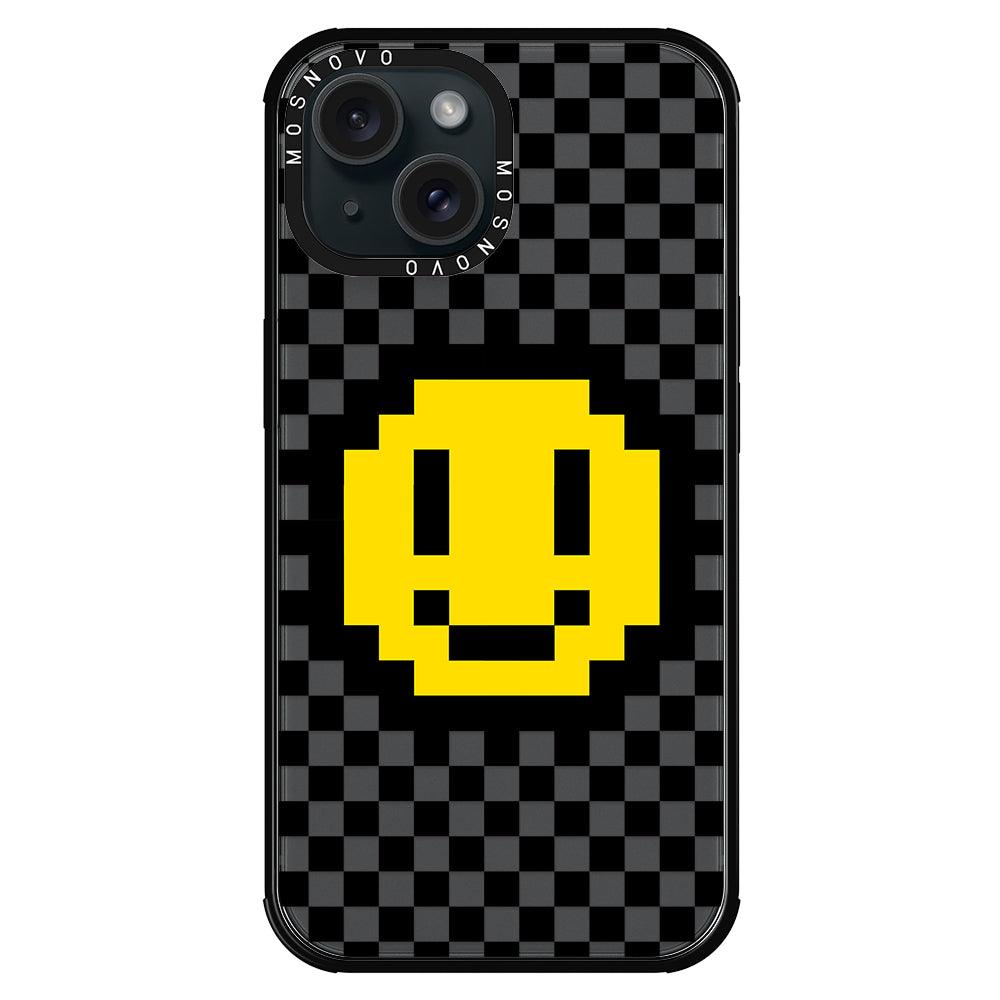 Smile Checkered Phone Case - iPhone 15 Case - MOSNOVO