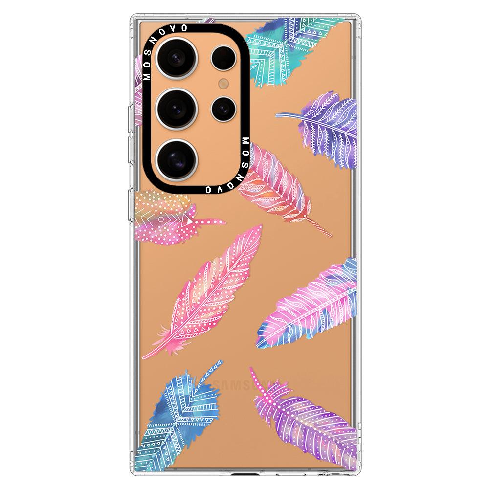 Boho Feather Phone Case - Samsung Galaxy S24 Ultra Case - MOSNOVO