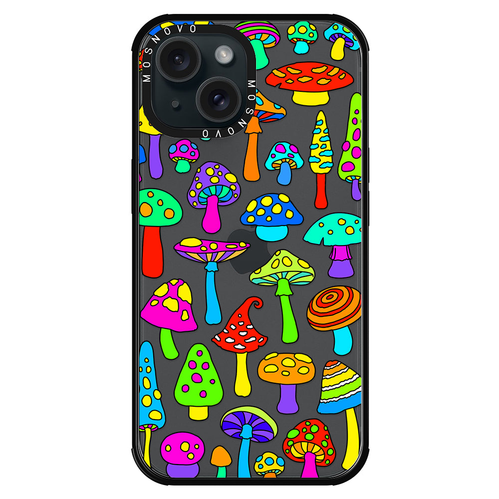 Trippy Wild Mushroom Phone Case - iPhone 15 Case Black