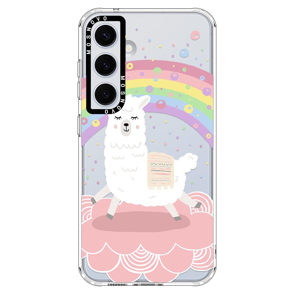 Pastel Rainbow Llama Phone Case - Samsung Galaxy S24 Case - MOSNOVO