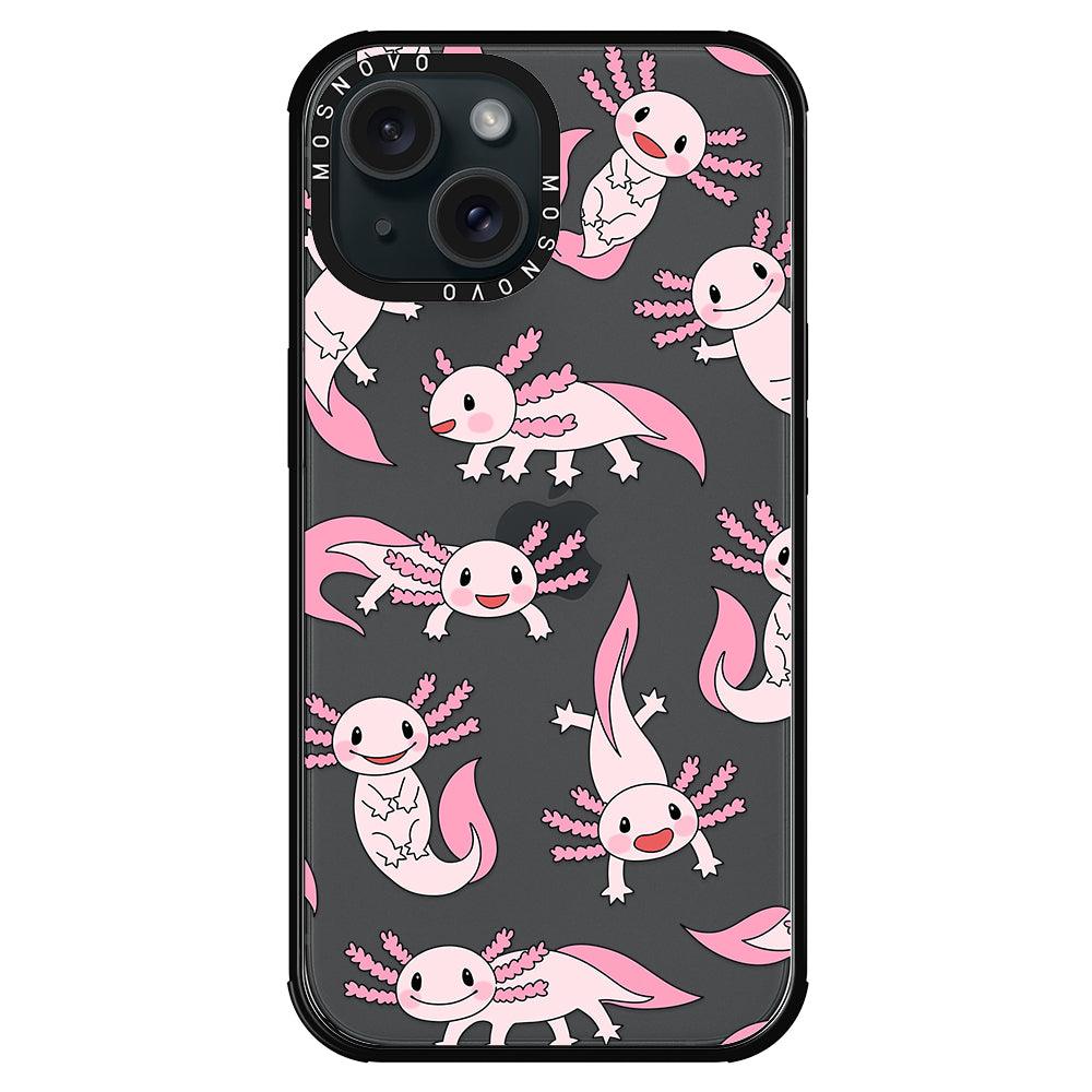 Pink Axolotl Phone Case - iPhone 15 Case - MOSNOVO