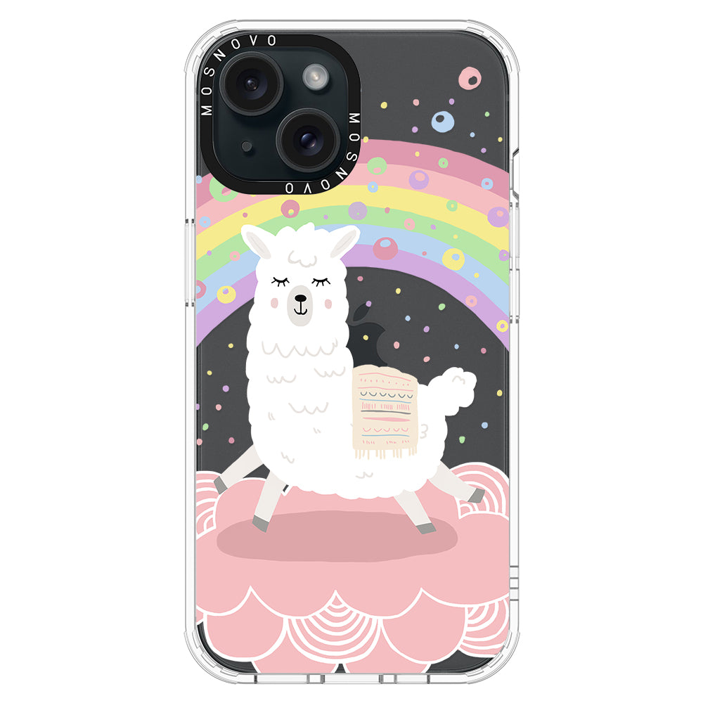 Rainbow Alpaca Phone Case - iPhone 15 Plus Case - MOSNOVO