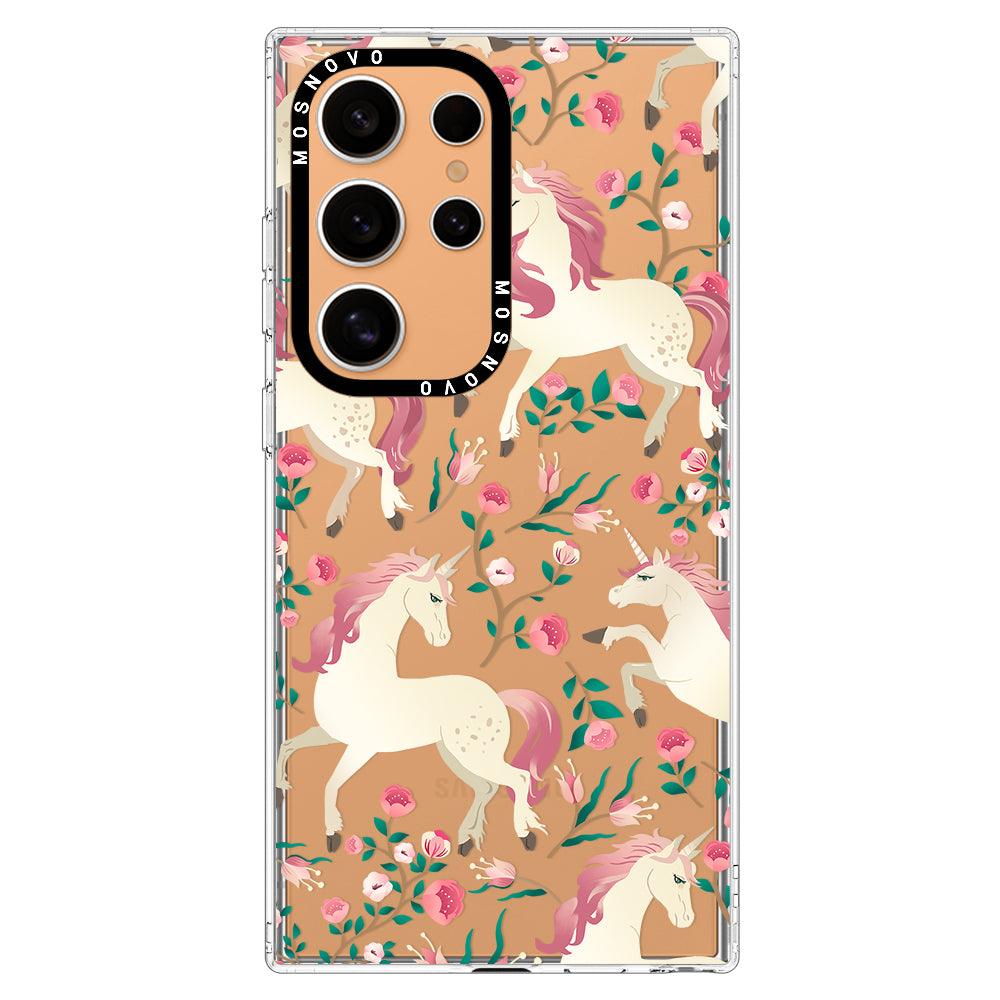 Unicorn Flower Garden Phone Case - Samsung Galaxy S24 Ultra Case - MOSNOVO