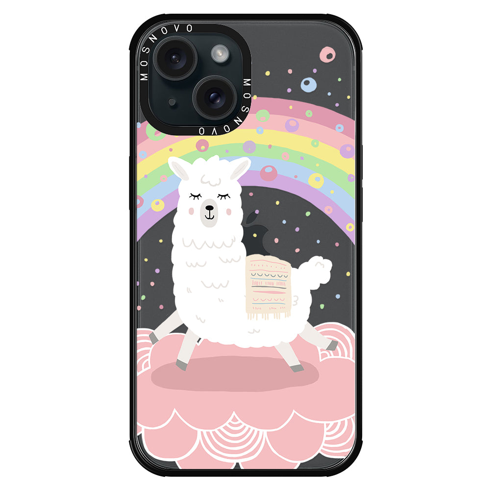 Rainbow Alpaca Phone Case - iPhone 15 Plus Case - MOSNOVO