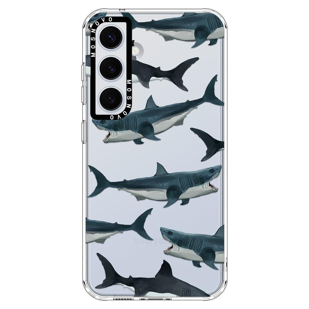 Great White Shark Phone Case - Samsung Galaxy S24 Plus Case - MOSNOVO