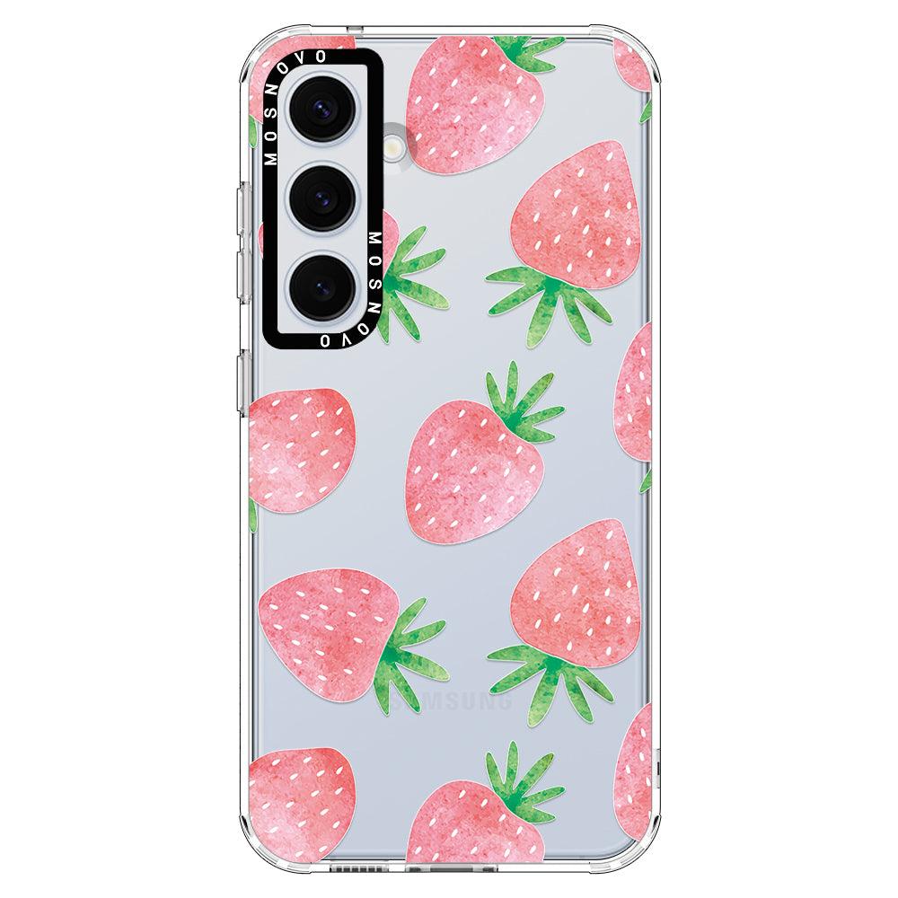 Pastel Strawberry Phone Case - Samsung Galaxy S24 Plus Case - MOSNOVO