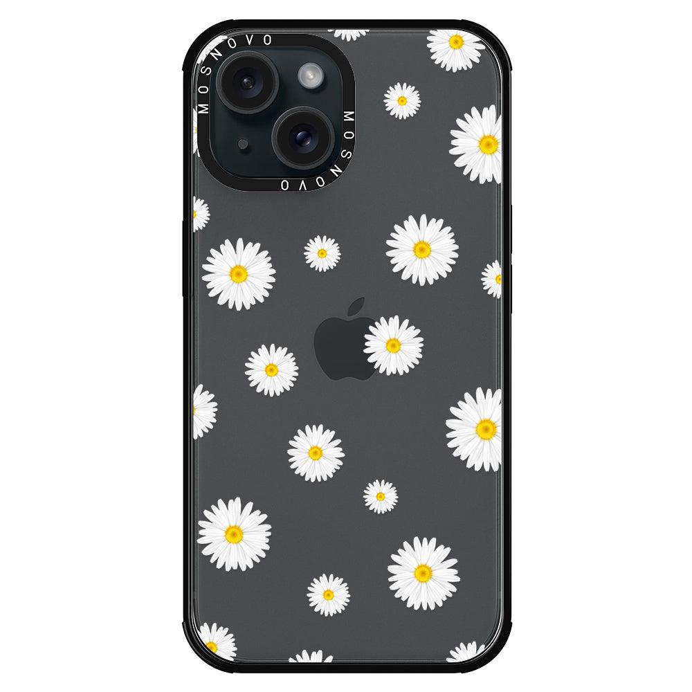 White Daisy Phone Case - iPhone 15 Plus Case - MOSNOVO