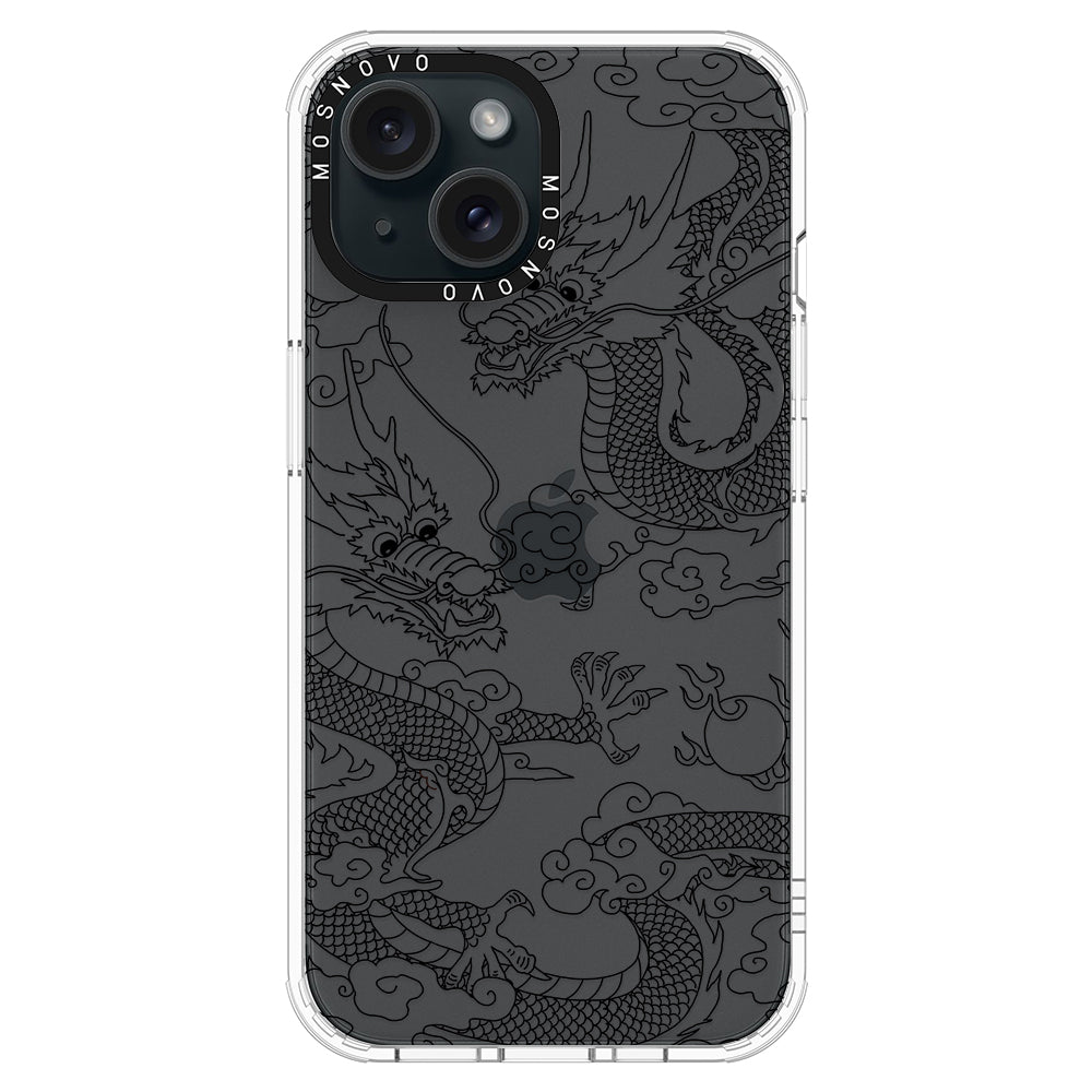 Black Dragon Phone Case - iPhone 15 Plus Case - MOSNOVO