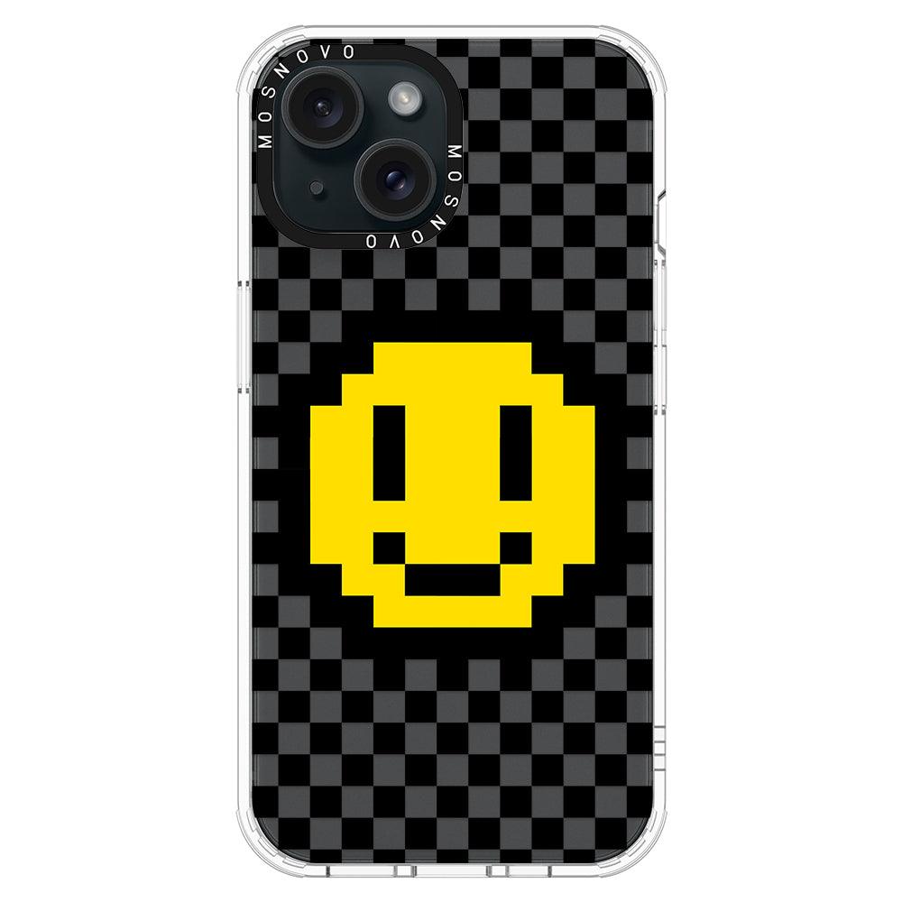 Smile Checkered Phone Case - iPhone 15 Plus Case - MOSNOVO