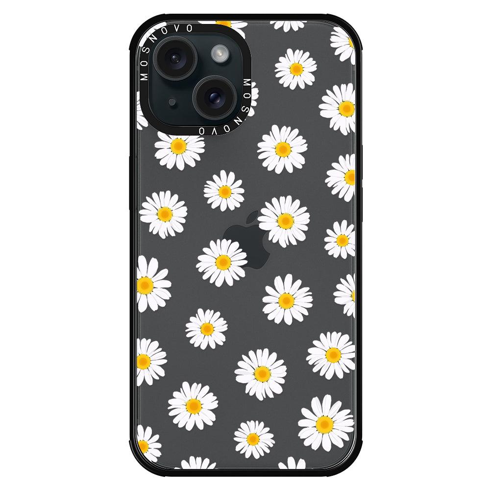 White Daisy Phone Case - iPhone 15 Case - MOSNOVO