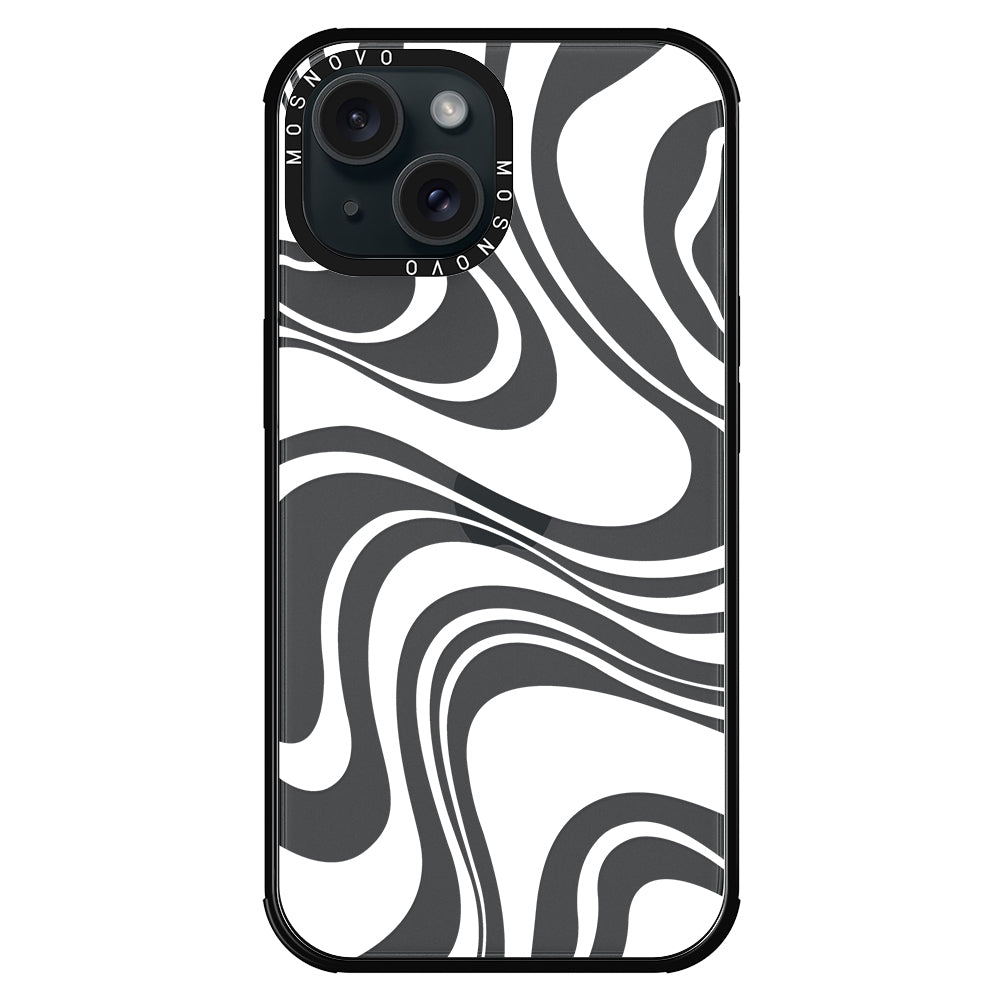 White Swirl Phone Case - iPhone 15 Plus Case - MOSNOVO