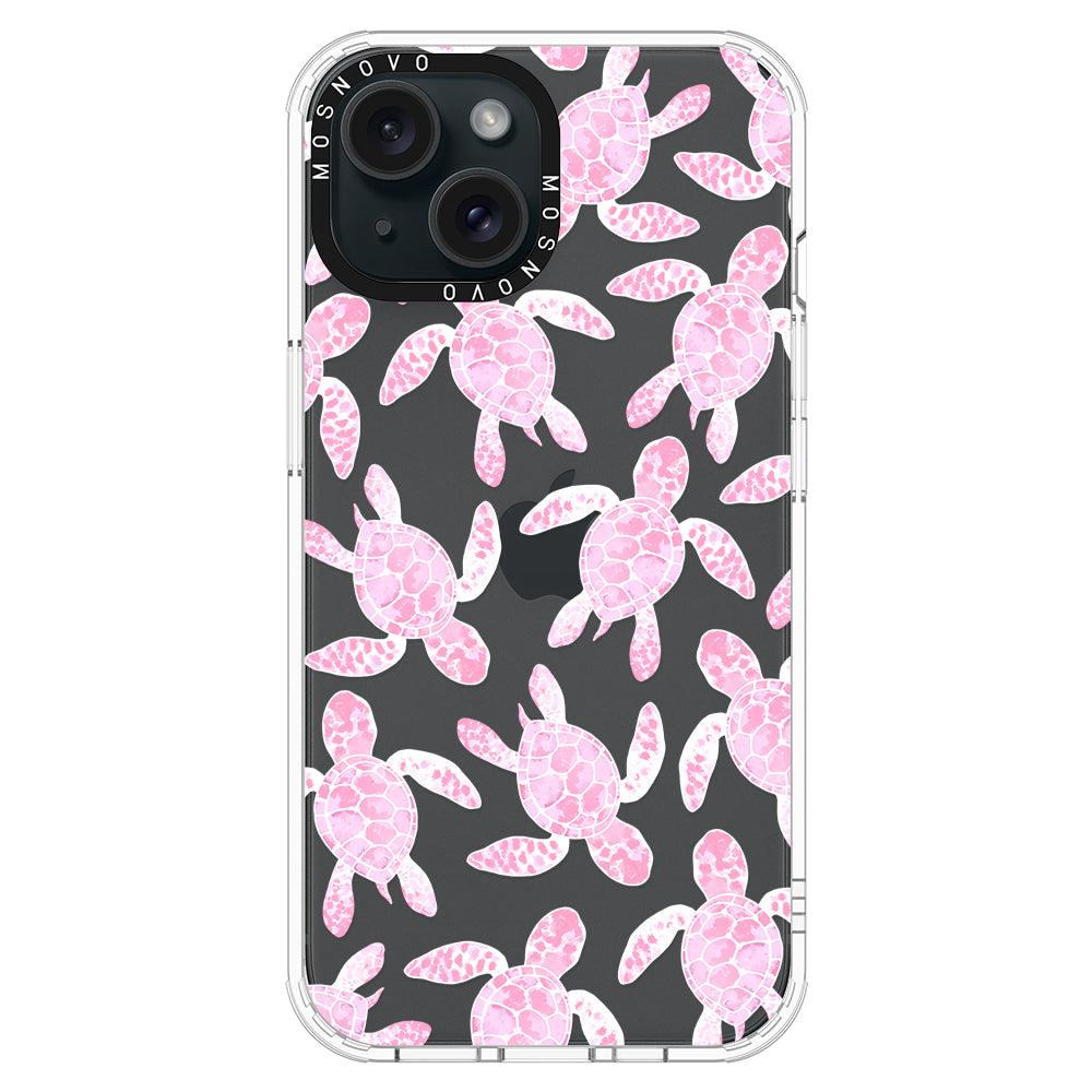 Pink Turtle Phone Case - iPhone 15 Case Clear