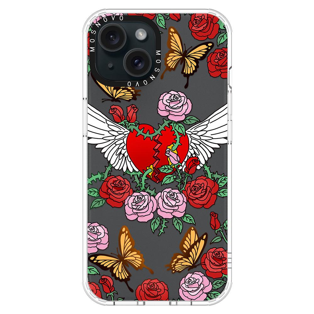 Wing Heart Phone Case - iPhone 15 Case - MOSNOVO