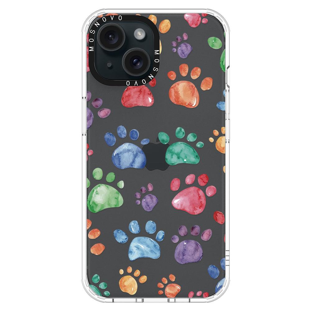 Colorful Paw Phone Case - iPhone 15 Plus Case - MOSNOVO