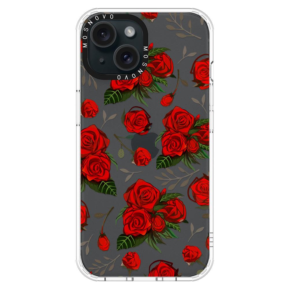 Simply Red Roses Phone Case - iPhone 15 Plus Case - MOSNOVO