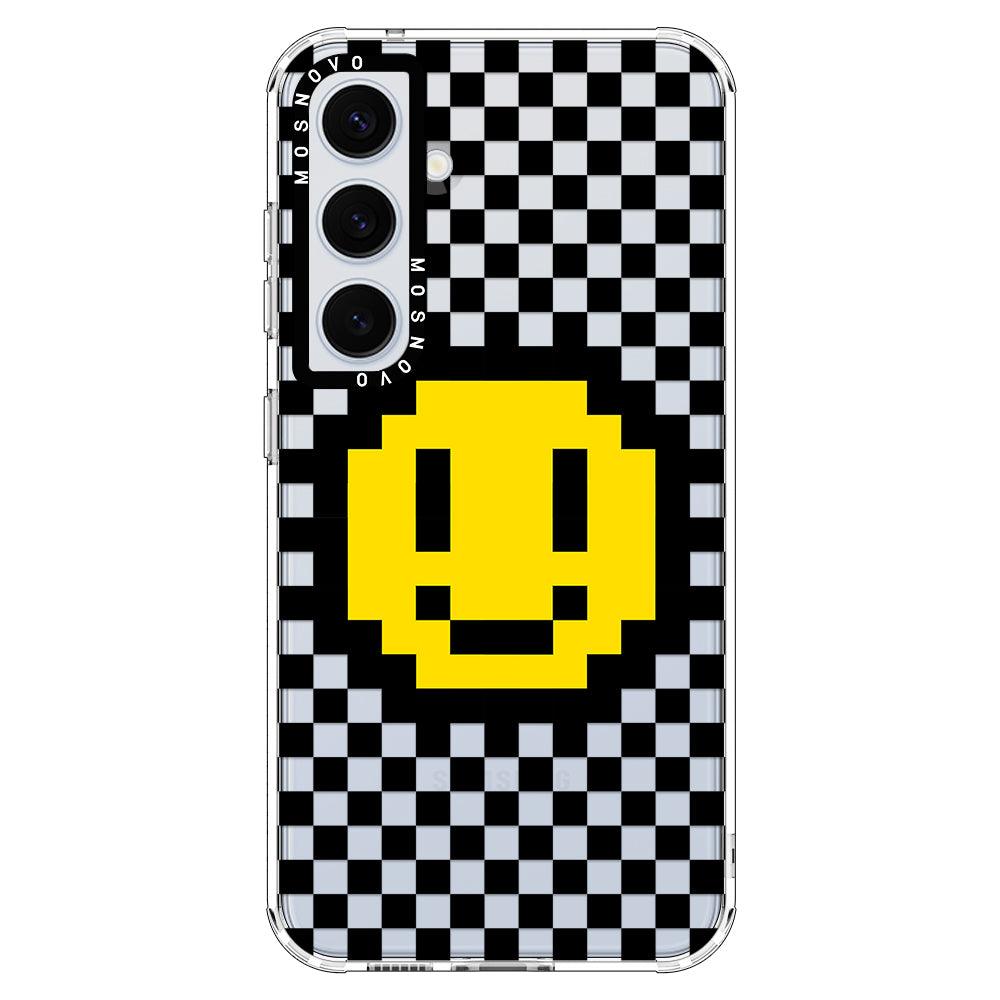 Smile Checkered Phone Case - Samsung Galaxy S24 Case